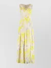 Calvin Klein Viscose Dress Midi Length Sleeveless Design