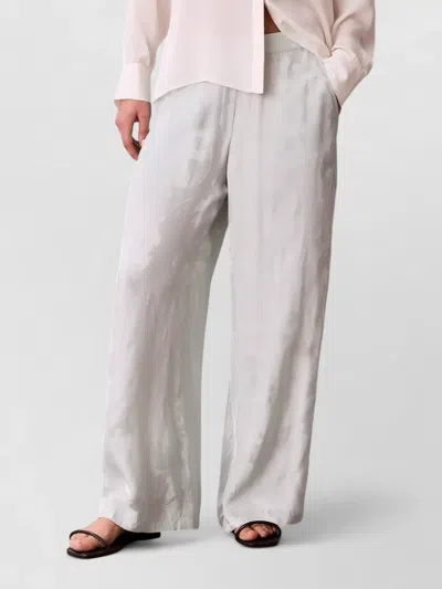 Calvin Klein Viscose Jacquard Lounge Elastic Wide Pants In White