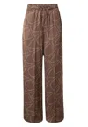 Calvin Klein Viscose Twill Wide Leg Pants In Marrone