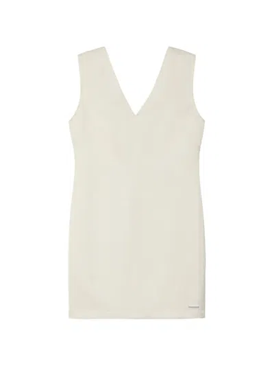 Calvin Klein V-neck Sleeveless Dress In Neutral