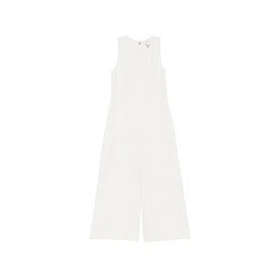 Calvin Klein V-neck Sleeveless Jumpsuit In Neutral
