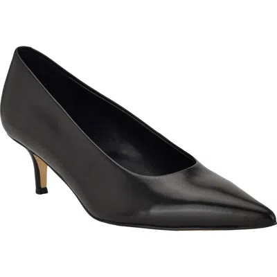 Calvin Klein Voneta Pointed Toe Kitten Heel Pump In Black