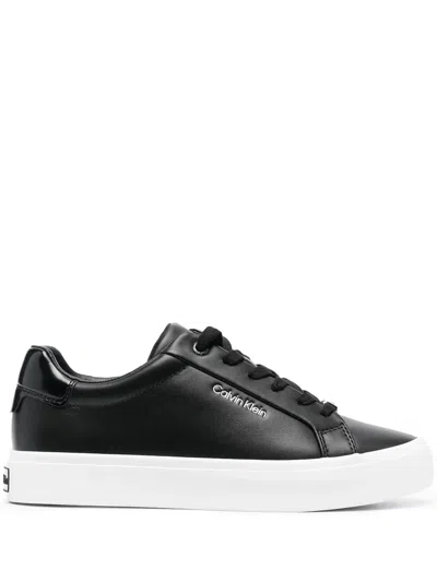 Calvin Klein Vulc Nano Fox Leather Sneakers In Black