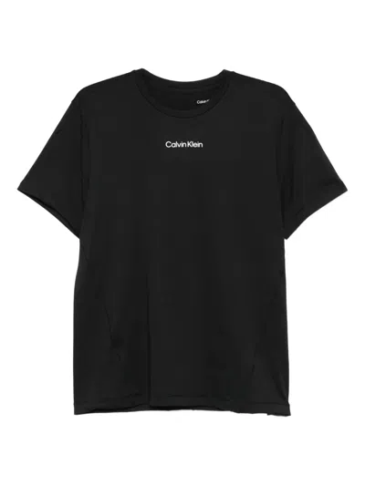 Calvin Klein Waffle-knit T-shirt In Black