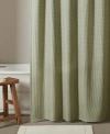 Calvin Klein Waffle Solid Textured Shower Curtain, 70" X 72" In Sage Green