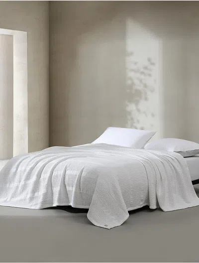 Calvin Klein Waffle Stripe Cotton Blanket
