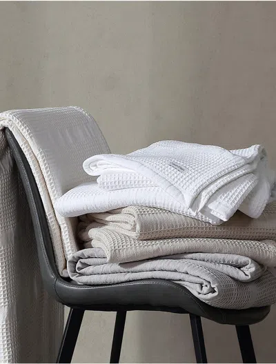 Calvin Klein Waffle Stripe Cotton Blanket