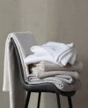 Calvin Klein Waffle Stripe Cotton Blankets In Light Beige