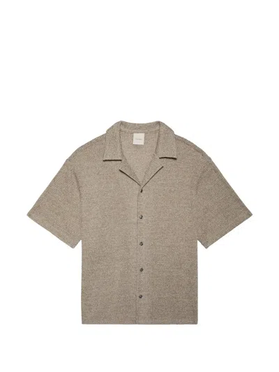Calvin Klein Waffle-knit Short-sleeve Shirt In Neutral
