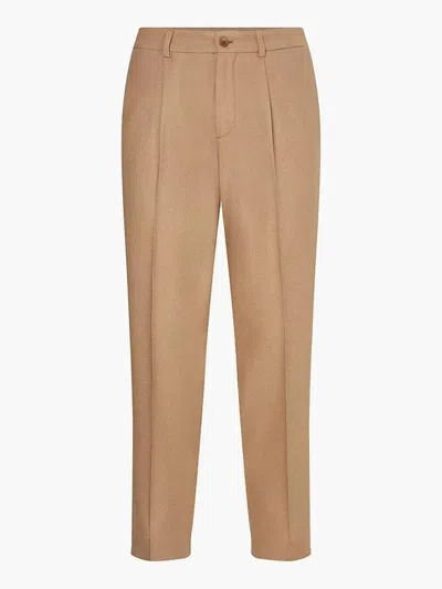 Calvin Klein Washable Soft Wool Cropped Pants In Beige