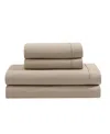 Calvin Klein Washed 200-thread Count Cotton 3-pc. Sheet Set, Twin In Camel Brown