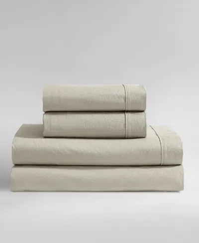 Calvin Klein Washed 200-thread Count Cotton 3-pc. Sheet Set, Twin Xl In Absinthe Green
