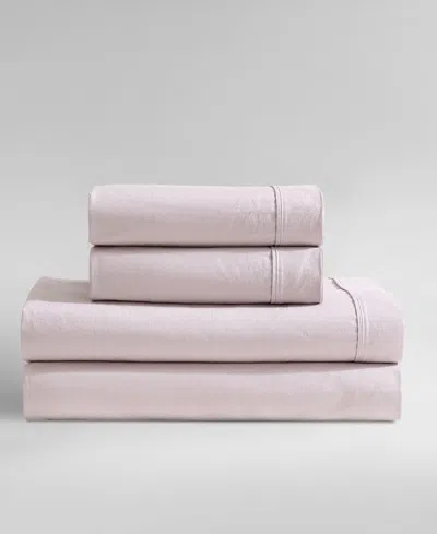 Calvin Klein Washed 200-thread Count Cotton 3-pc. Sheet Set, Twin Xl In Petal Pink