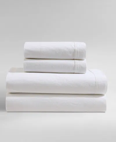 Calvin Klein Washed 200-thread Count Cotton 3-pc. Sheet Set, Twin Xl In White