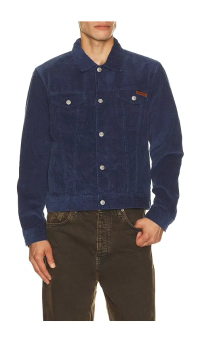 Calvin Klein Washed Corduroy Trucker Jacket In Blue