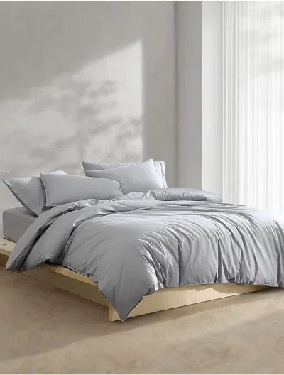 Calvin Klein Washed Cotton Percale Duvet Cover Set In Multi