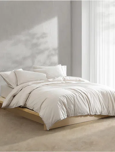 Calvin Klein Washed Cotton Percale Duvet Cover Set In Multi