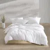 Calvin Klein Washed Percale 3 Piece Duvet Cover Set, King In White
