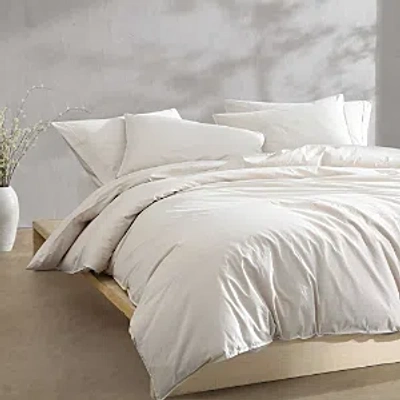 Calvin Klein Washed Percale 3 Piece Duvet Cover Set, King In Light Beige
