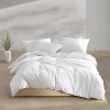 Calvin Klein Washed Percale Cotton Solid 3 Piece Duvet Cover Set, King In White