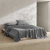 Calvin Klein Washed 200 Thread Count Percale Sheet Set In Dark Grey