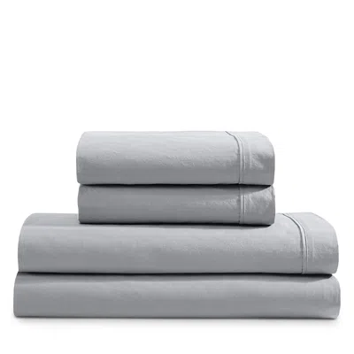 Calvin Klein Washed Percale 4 Piece Sheet Set, King In Medium Grey