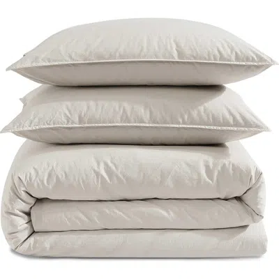 Calvin Klein Washed Percale Comforter & Sham Set In Light Beige