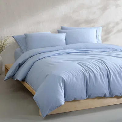 Calvin Klein Washed Percale Cotton 3 Piece Comforter Set, Queen