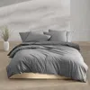 Calvin Klein Washed Percale 3 Piece Duvet Cover Set, King In Dark Grey