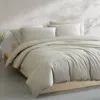 Calvin Klein Washed Percale Cotton 3 Piece Duvet Cover Set, Queen In Gray