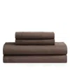 Calvin Klein Washed Percale Cotton 4 Piece Sheet Set, King In Brown