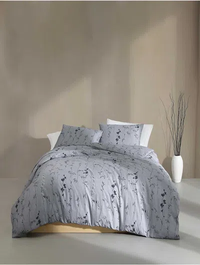 Calvin Klein Washed Percale Cotton Comforter Set In Purple