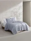 Calvin Klein Washed Percale Cotton Quilt Set In Blue