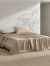 Calvin Klein 200 Thread Count Washed Percale Cotton Sheet Set In Nude