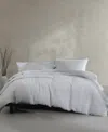 Calvin Klein Washed Percale Cotton Solid 3 Piece Duvet Cover Set, King In Dawn Blue