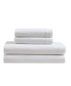 CALVIN KLEIN WASHED PERCALE COTTON SOLID 4 PIECE SHEET SET, KING