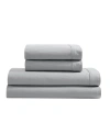 CALVIN KLEIN WASHED PERCALE COTTON SOLID 4 PIECE SHEET SET, QUEEN