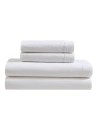 CALVIN KLEIN WASHED PERCALE COTTON SOLID 4 PIECE SHEET SET, QUEEN