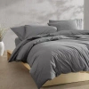 Calvin Klein Washed Percale Cotton Solid Comforter Set In Gray