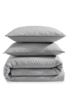 Calvin Klein Washed Percale Duvet & Shams Set In Light Grey