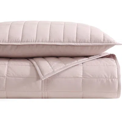 Calvin Klein Washed Percale Quilt & Shams Set In Pink