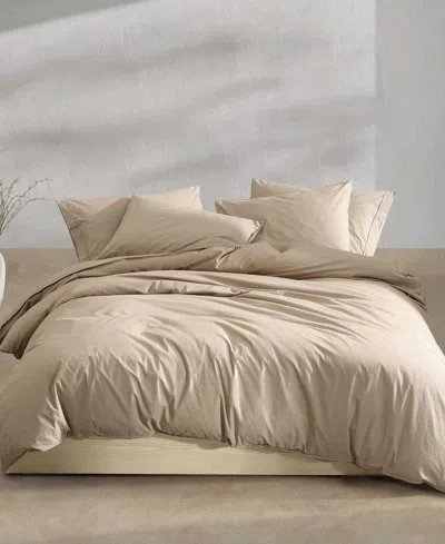 Calvin Klein Washed Percale Solid 2-pc. Comforter Set, Twin/twin Xl In Camel Brown