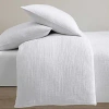 Calvin Klein Washed Texture Cotton Jacquard Duvet Cover Set, King In White