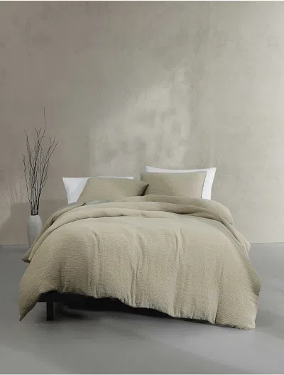 Calvin Klein Washed Texture Cotton Jacquard Duvet Cover Set