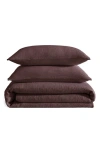 Calvin Klein Washed Texture Duvet Cover & Shams Set In Brown