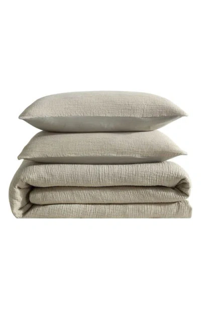 Calvin Klein Washed Textured Duvet Cover & Shams Set In Absinthe Green