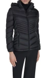Calvin Klein Water Resistant Chevron Quilted Puffer Jacket In Black