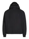 Calvin Klein Waterproof Black Drawstring Hood Jacket With Multiple Pockets In Black