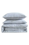 Calvin Klein Wavy Stripe Washed Percale Duvet Cover & Sham Set In Blue