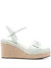 Calvin Klein We85mm Wedge Espadrilles In Green